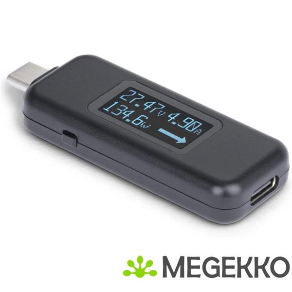Grote foto startech.com usb c power tester digitale multimeter bidirectionele stroom en spanningsmeter tot computers en software overige computers en software