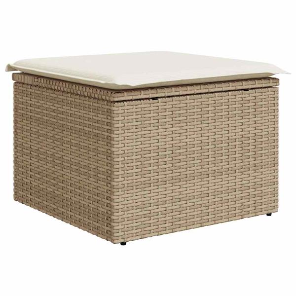 Grote foto vidaxl 6 delige loungeset met kussens poly rattan beige tuin en terras tuinmeubelen