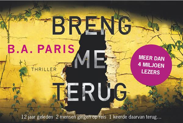 Grote foto breng me terug dwarsligger 542 boeken thrillers