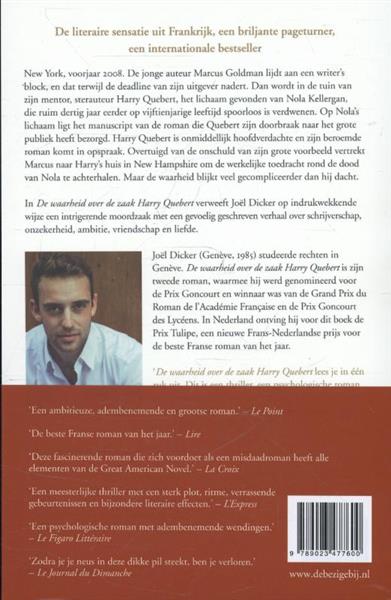 Grote foto de waarheid over de zaak harry quebert marcus goldman series 1 boeken overige boeken