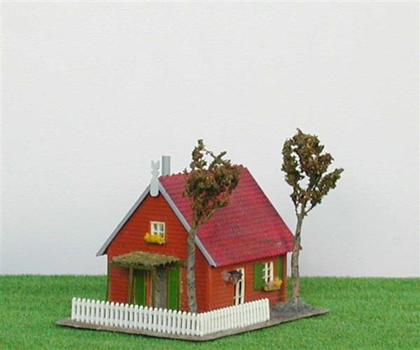Grote foto huis met twee bomen h0 ho nh1053 hobby en vrije tijd h0