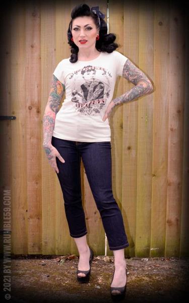 Grote foto rumble 59 denim capri second skin. kleding dames broeken en pantalons