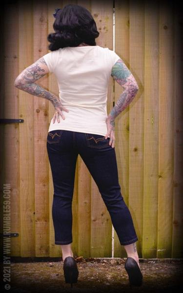 Grote foto rumble 59 denim capri second skin. kleding dames broeken en pantalons