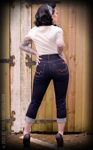 Grote foto rumble 59 denim capri second skin. kleding dames broeken en pantalons