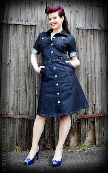 Grote foto rumble 59 denim dress. kleding dames jurken en rokken