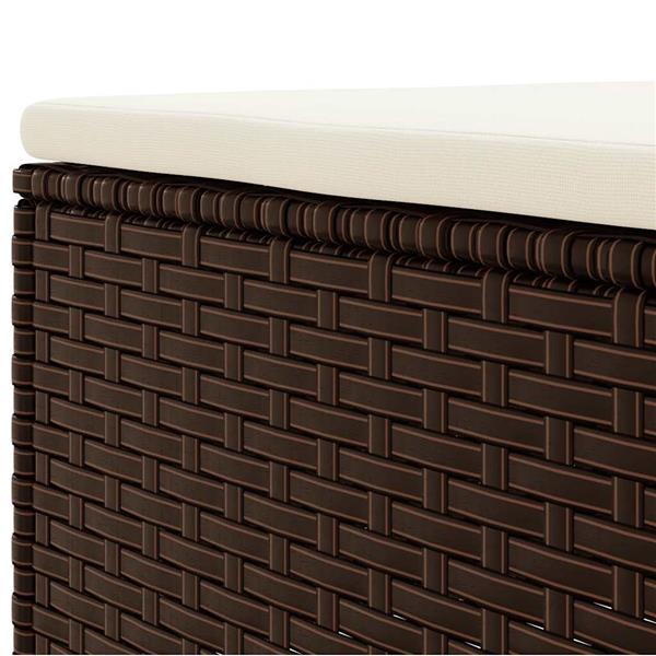 Grote foto vidaxl 4 delige loungeset met kussens poly rattan bruin tuin en terras tuinmeubelen