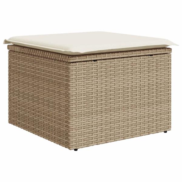 Grote foto vidaxl 6 delige loungeset met kussens poly rattan beige tuin en terras tuinmeubelen
