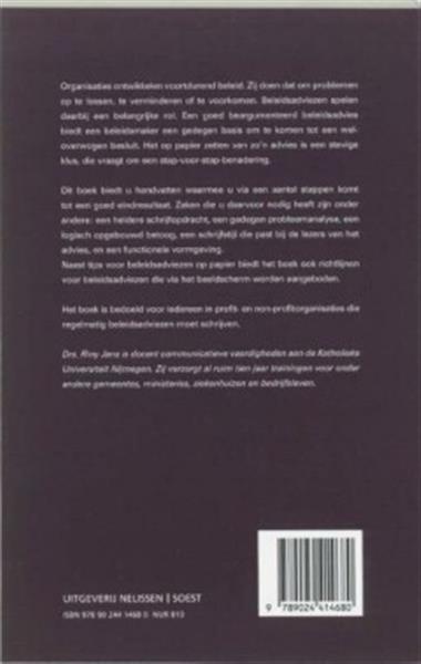 Grote foto pm reeks het schrijven van beleidsadviezen pm reeks boeken overige boeken