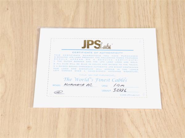 Grote foto jps labs aluminata highend audio power cable 1 0 metre audio tv en foto onderdelen en accessoires