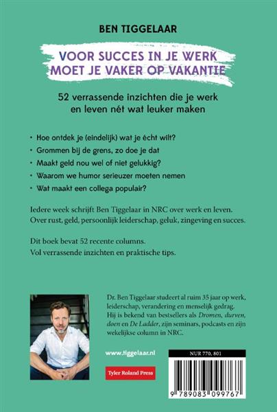 Grote foto voor succes in je werk moet je vaker op vakantie boeken overige boeken