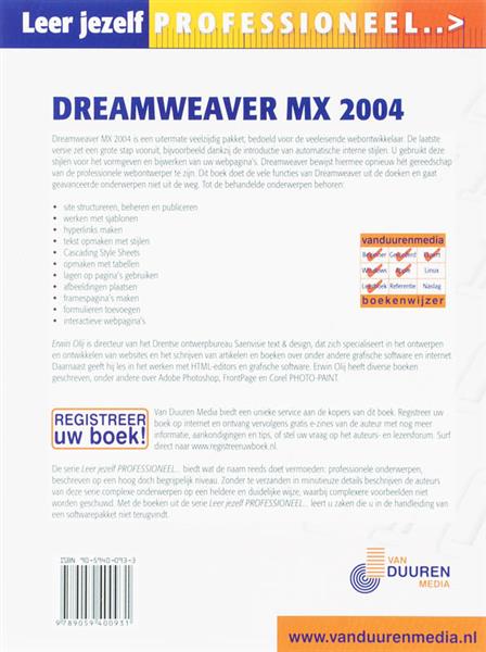 Grote foto dreamweaver mx 2004 leer jezelf professioneel... boeken informatica computer