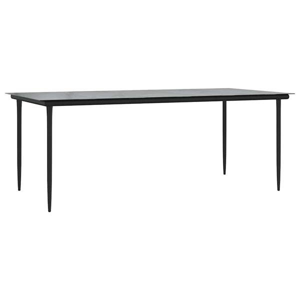 Grote foto vidaxl 7 delige tuinset met kussens poly rattan glas bruin tuin en terras tuinmeubelen