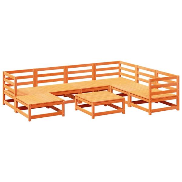 Grote foto vidaxl 8 delige loungeset massief grenenhout wasbruin tuin en terras tuinmeubelen