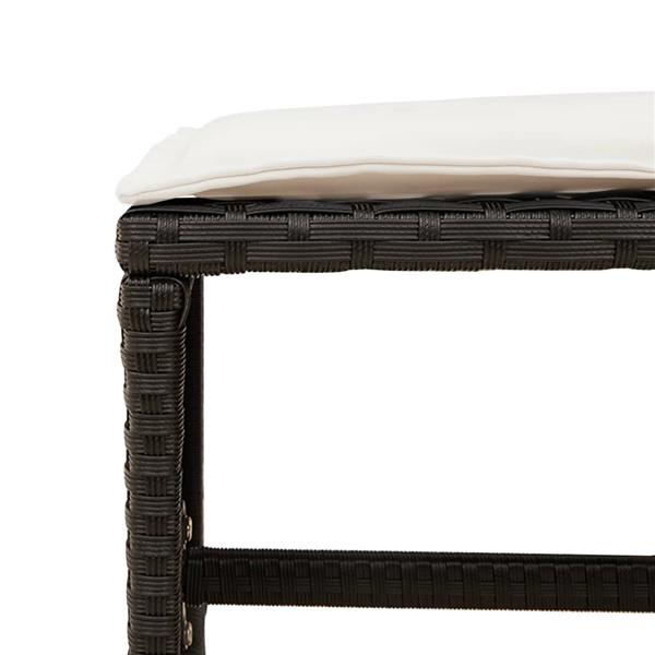 Grote foto vidaxl 11 delige tuinset met kussens poly rattan zwart tuin en terras tuinmeubelen