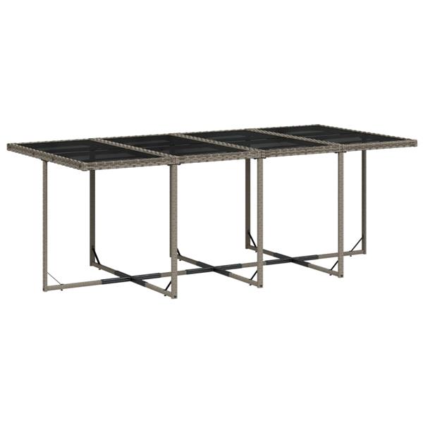 Grote foto vidaxl 9 delige tuinset met kussens poly rattan grijs tuin en terras tuinmeubelen