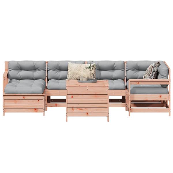 Grote foto vidaxl 7 delige loungeset massief douglas vurenhout tuin en terras tuinmeubelen