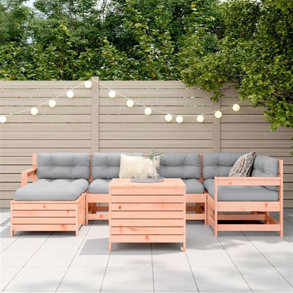 Grote foto vidaxl 7 delige loungeset massief douglas vurenhout tuin en terras tuinmeubelen