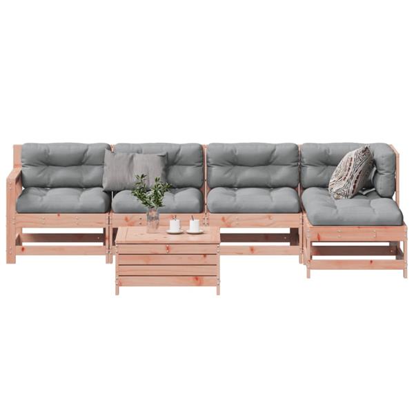 Grote foto vidaxl 6 delige loungeset met kussens massief douglashout tuin en terras tuinmeubelen