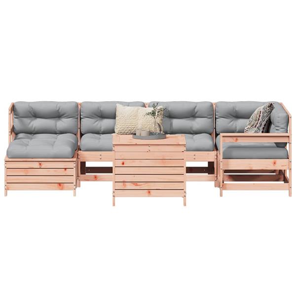 Grote foto vidaxl 7 delige loungeset massief douglas vurenhout tuin en terras tuinmeubelen
