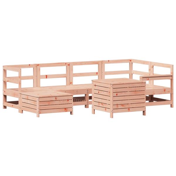 Grote foto vidaxl 7 delige loungeset massief douglas vurenhout tuin en terras tuinmeubelen