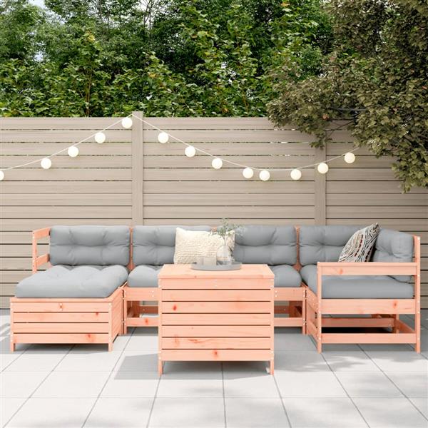 Grote foto vidaxl 7 delige loungeset massief douglas vurenhout tuin en terras tuinmeubelen