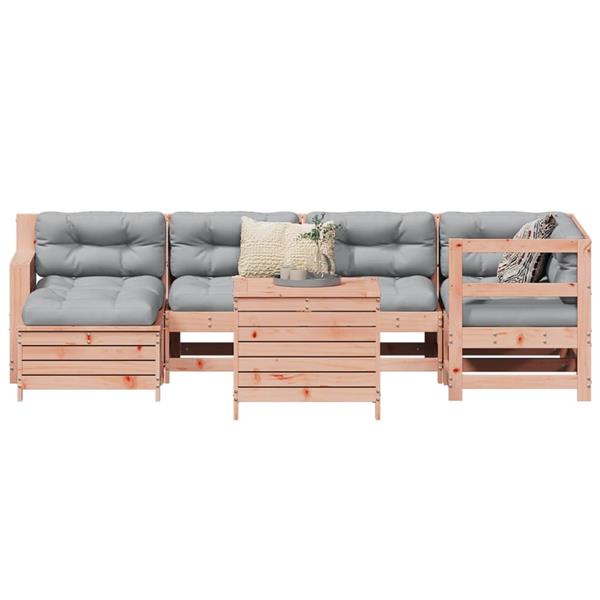 Grote foto vidaxl 7 delige loungeset massief douglas vurenhout tuin en terras tuinmeubelen