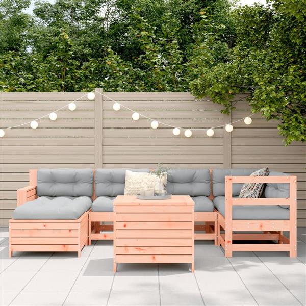 Grote foto vidaxl 7 delige loungeset massief douglas vurenhout tuin en terras tuinmeubelen