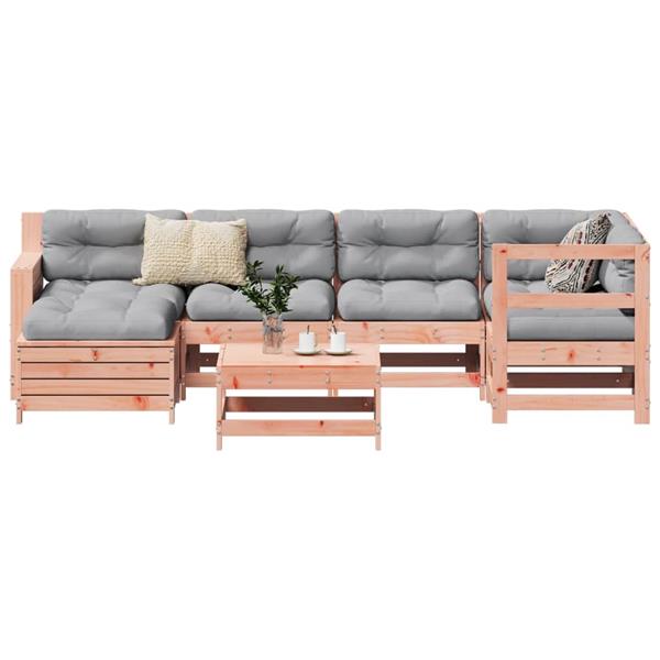 Grote foto vidaxl 7 delige loungeset massief douglas vurenhout tuin en terras tuinmeubelen
