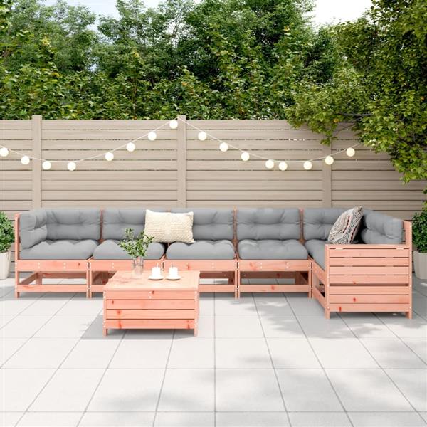 Grote foto vidaxl 7 delige loungeset massief douglas vurenhout tuin en terras tuinmeubelen