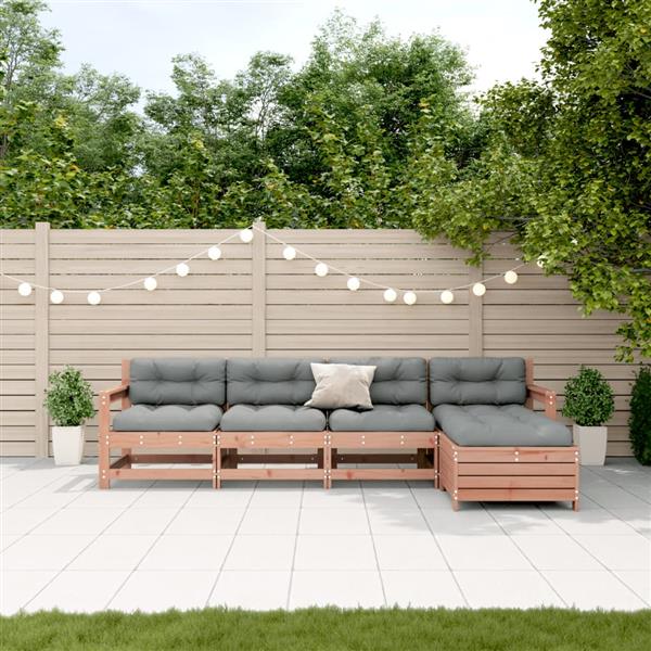 Grote foto vidaxl 5 delige loungeset met kussens massief douglashout tuin en terras tuinmeubelen