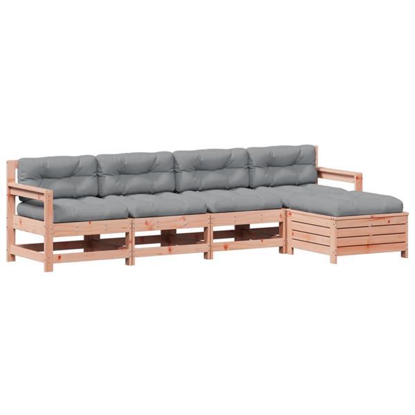 Grote foto vidaxl 5 delige loungeset met kussens massief douglashout tuin en terras tuinmeubelen