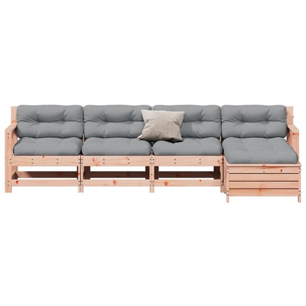 Grote foto vidaxl 5 delige loungeset met kussens massief douglashout tuin en terras tuinmeubelen