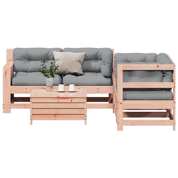 Grote foto vidaxl 5 delige loungeset met kussens massief douglashout tuin en terras tuinmeubelen