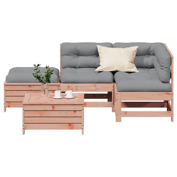 Grote foto vidaxl 5 delige loungeset met kussens massief douglashout tuin en terras tuinmeubelen