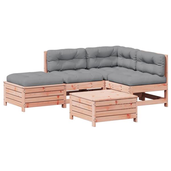 Grote foto vidaxl 5 delige loungeset met kussens massief douglashout tuin en terras tuinmeubelen