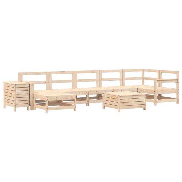 Grote foto vidaxl 9 delige loungeset massief grenenhout tuin en terras tuinmeubelen