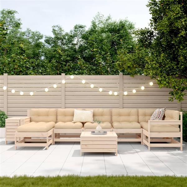 Grote foto vidaxl 9 delige loungeset massief grenenhout tuin en terras tuinmeubelen