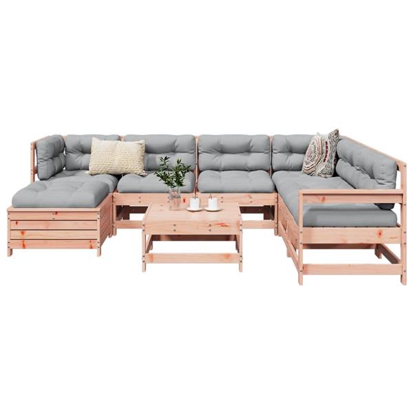 Grote foto vidaxl 8 delige loungeset massief douglas vurenhout tuin en terras tuinmeubelen