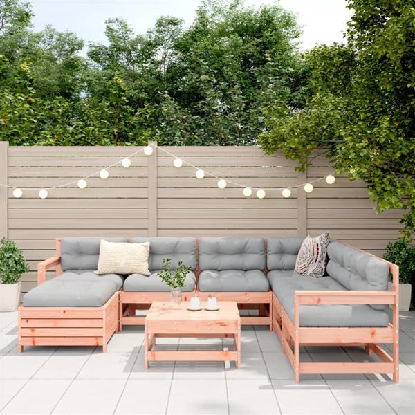 Grote foto vidaxl 8 delige loungeset massief douglas vurenhout tuin en terras tuinmeubelen