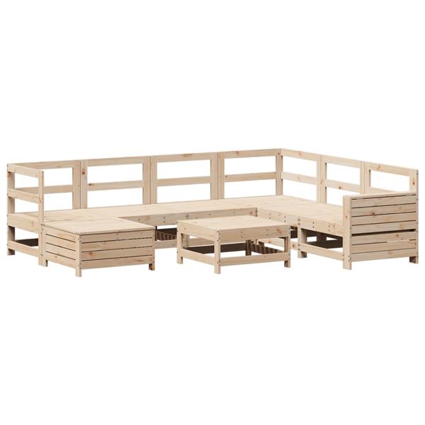 Grote foto vidaxl 8 delige loungeset massief grenenhout tuin en terras tuinmeubelen