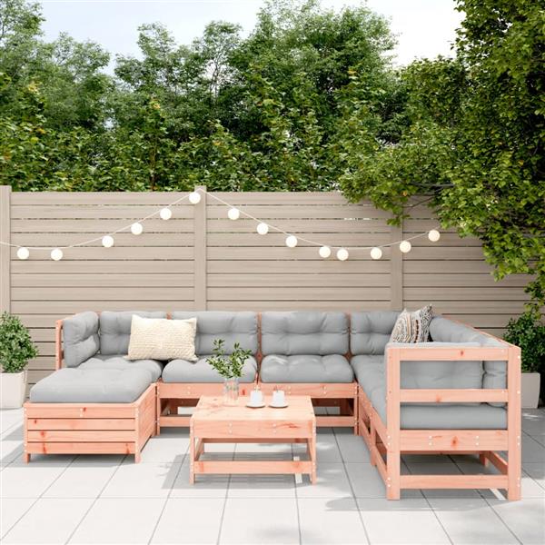 Grote foto vidaxl 8 delige loungeset massief douglas vurenhout tuin en terras tuinmeubelen
