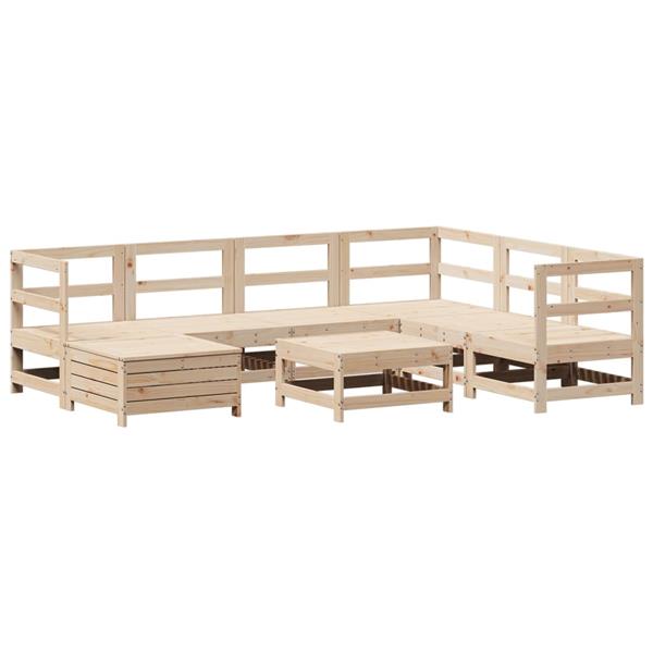 Grote foto vidaxl 8 delige loungeset massief grenenhout tuin en terras tuinmeubelen
