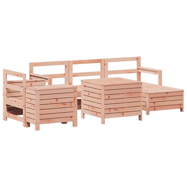 Grote foto vidaxl 7 delige loungeset massief douglas vurenhout tuin en terras tuinmeubelen