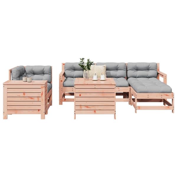 Grote foto vidaxl 7 delige loungeset massief douglas vurenhout tuin en terras tuinmeubelen