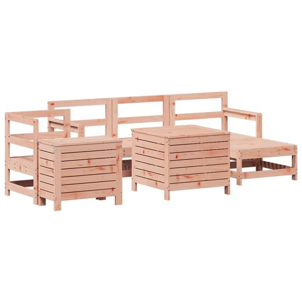 Grote foto vidaxl 7 delige loungeset massief douglas vurenhout tuin en terras tuinmeubelen
