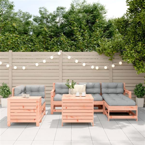 Grote foto vidaxl 7 delige loungeset massief douglas vurenhout tuin en terras tuinmeubelen