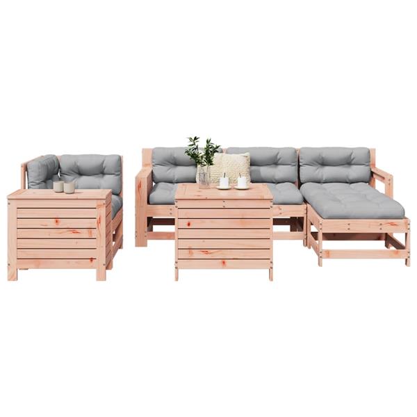 Grote foto vidaxl 7 delige loungeset massief douglas vurenhout tuin en terras tuinmeubelen