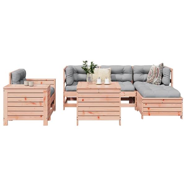 Grote foto vidaxl 7 delige loungeset massief douglas vurenhout tuin en terras tuinmeubelen