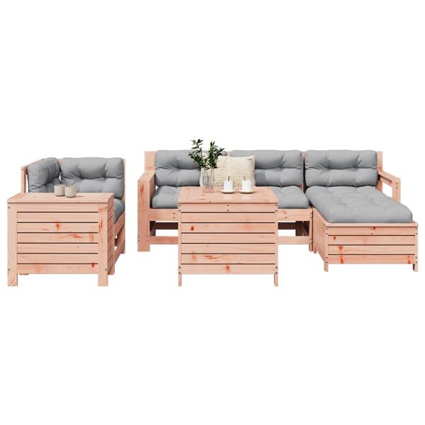 Grote foto vidaxl 7 delige loungeset massief douglas vurenhout tuin en terras tuinmeubelen