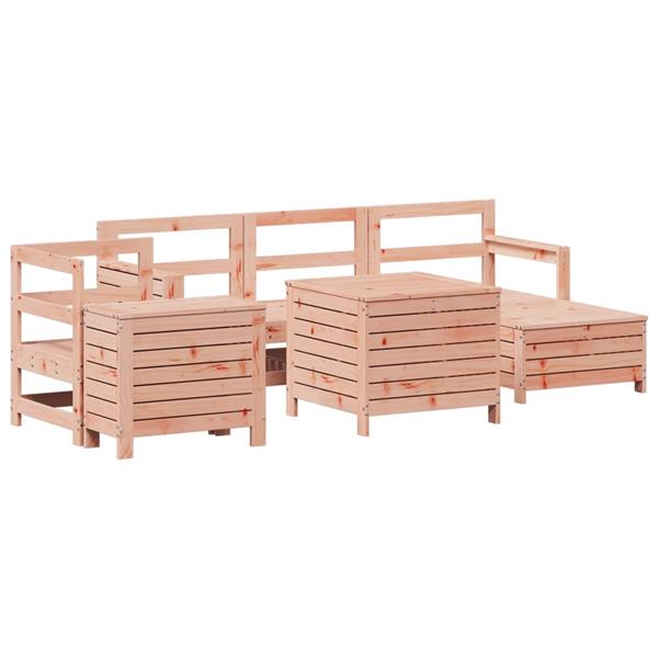 Grote foto vidaxl 7 delige loungeset massief douglas vurenhout tuin en terras tuinmeubelen